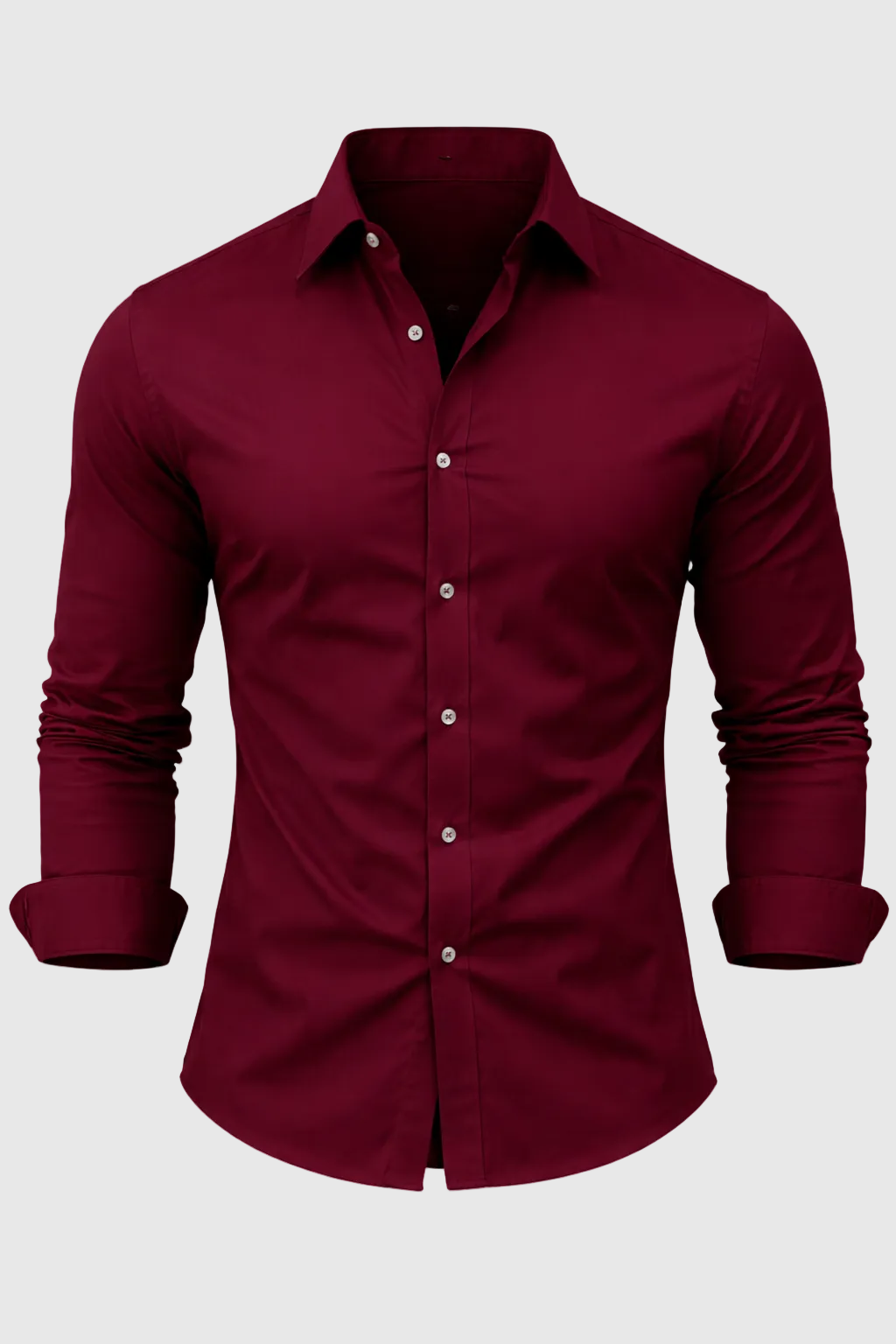 Men’s Stretch Cotton Shirt – Slim Fit Long Sleeve