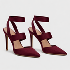 Justine Women's Orthopedic Stiletto Court Shoes | Elegant Faux Suede Pump with Arch Support