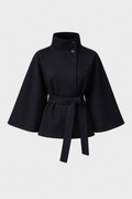 Odette Women's Crossover Wool Blend Jacket | High Collar Wide Sleeve Casual Jacket for Women