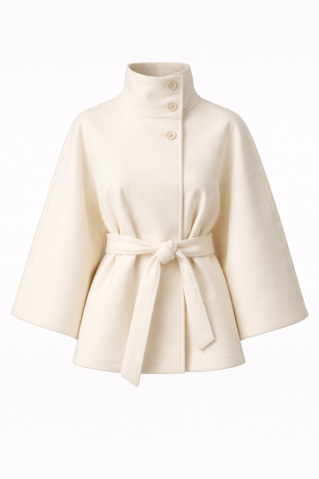 Odette Women's Crossover Wool Blend Jacket | High Collar Wide Sleeve Casual Jacket for Women