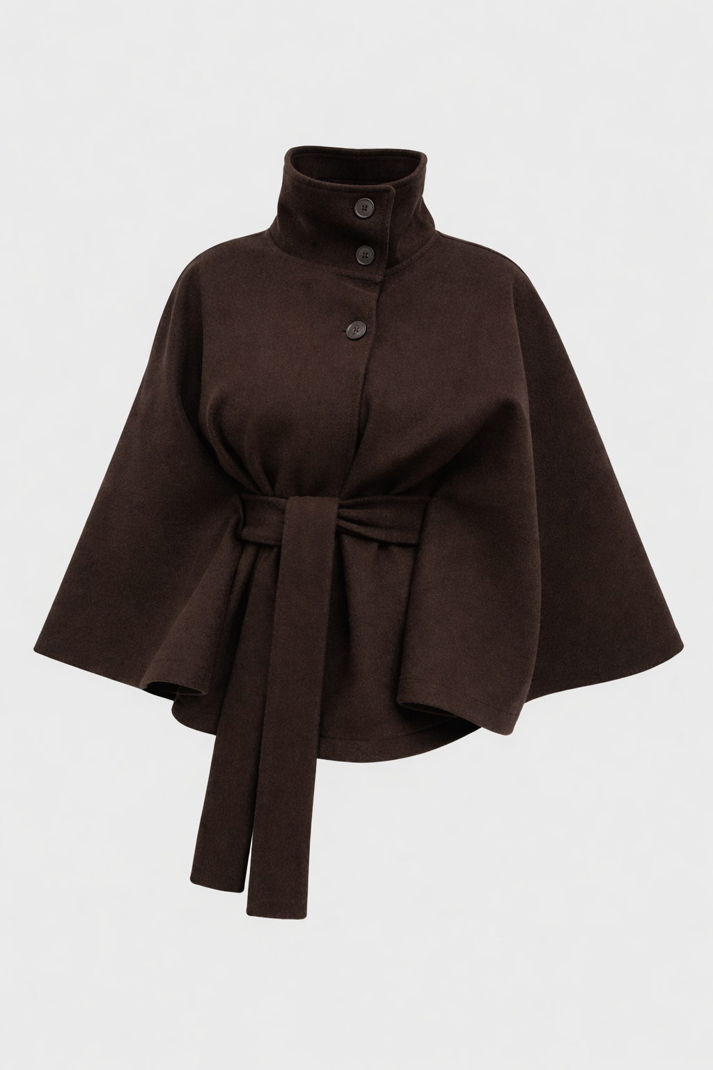 Odette Women's Crossover Wool Blend Jacket | High Collar Wide Sleeve Casual Jacket for Women