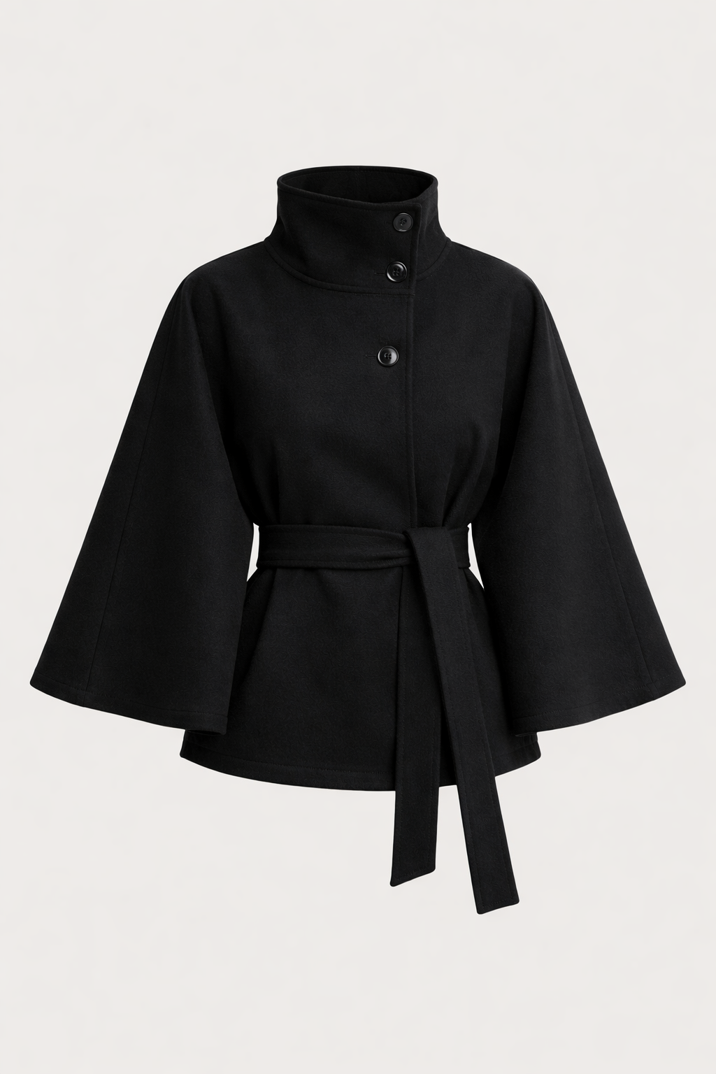 Odette Women's Crossover Wool Blend Jacket | High Collar Wide Sleeve Casual Jacket for Women