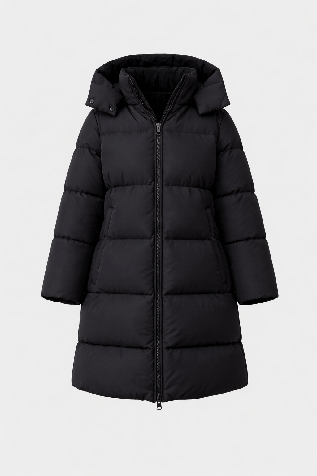 Noémie Women's Longline Quilted Puffer Jacket with Hood | Warm Winter Maxi Coat for Women