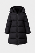 Noémie Women's Longline Quilted Puffer Jacket with Hood | Warm Winter Maxi Coat for Women