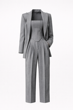 Iwona Women's Timeless 3-Piece Wool Blend Suit | Blazer, Waistcoat & Trousers Set for Women