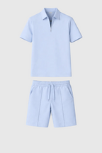 Men's Luxury Polo Shirt and Shorts Set | Smart Casual Co-Ord Matching Set for Men