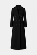 Aveline Women's Black Wool Maxi Coat | Elegant Tailored Longline Winter Coat for Women