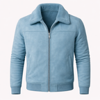 Maëlric Men's Winter Bomber Jacket with Faux Fur Collar | Mid-Length Zip-Up Coat for Men