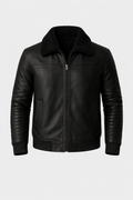 Maëlric Men's Winter Bomber Jacket with Faux Fur Collar | Mid-Length Zip-Up Coat for Men