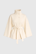 Jannah Women's White Wool Cashmere Jacket | Elegant Smart Casual Outerwear