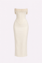 Sharlene Women's Satin Bodycon Midi Dress | Going Out Occasion Dress | Wedding Guest & Evening