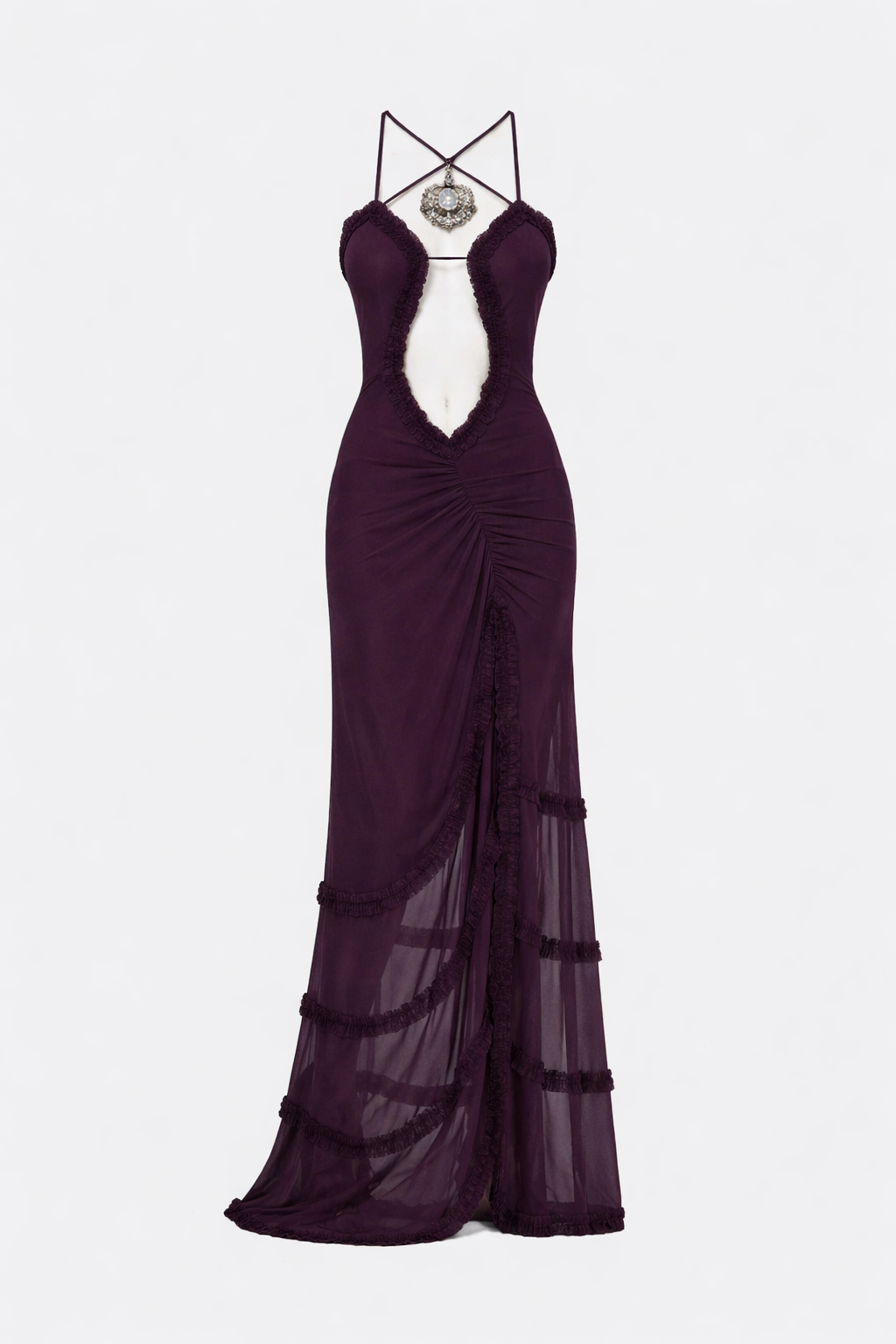 Alondra Women's Satin Bodycon Maxi Dress | Going Out Occasion Dress | Wedding Guest & Evening