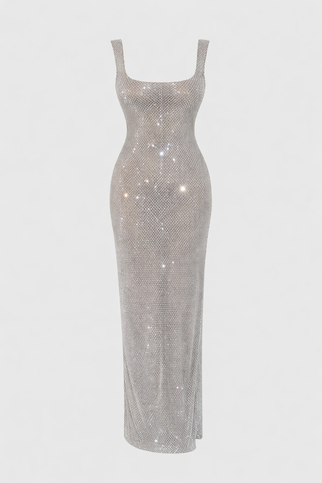 Isabeu Women's Rhinestone Mesh Maxi Dress | Embellished Going Out Party Dress | Evening & Occasion