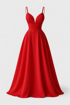 Alazne Women's Chiffon Elegant Midi Dress | Spaghetti Strap Deep V A-Line | Evening & Occasion