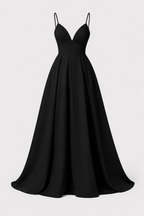 Alazne Women's Chiffon Elegant Midi Dress | Spaghetti Strap Deep V A-Line | Evening & Occasion