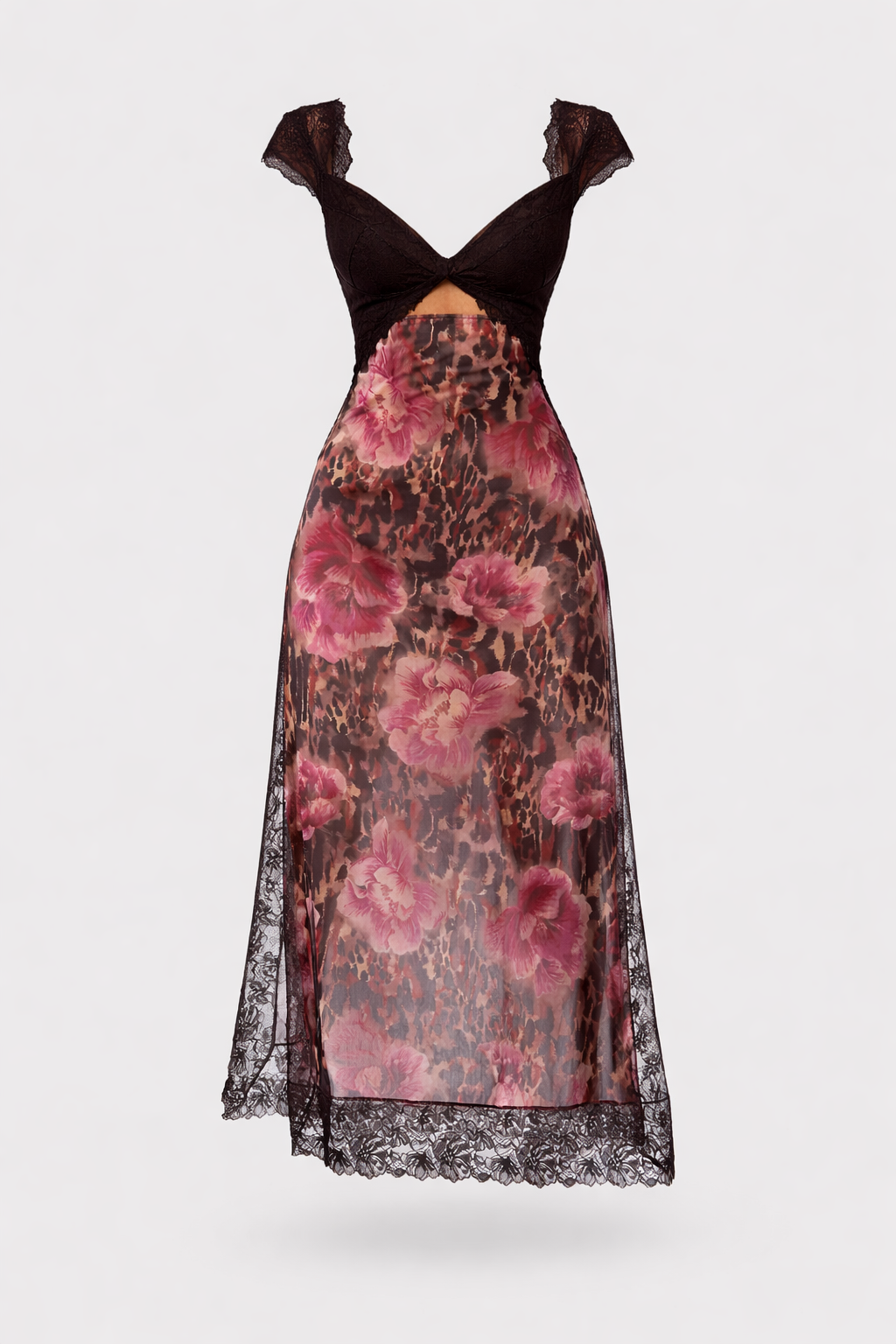 Vivienne Women's Floral Lace Trim Maxi Dress | Boho Slip Cutout Summer Dress | Casual & Evening