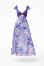 Vivienne Women's Floral Lace Trim Maxi Dress | Boho Slip Cutout Summer Dress | Casual & Evening