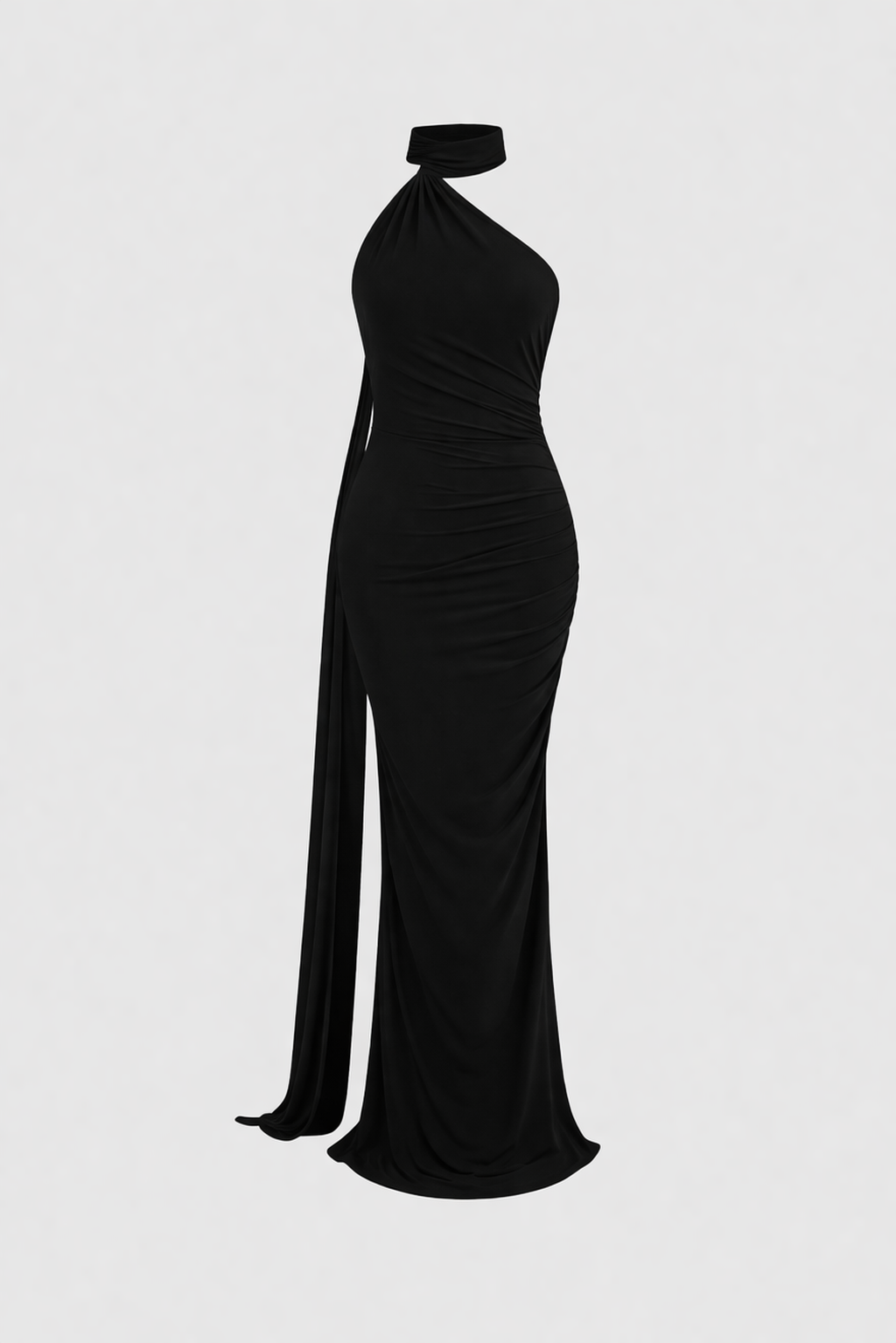 Gwynn Women's One Shoulder Bodycon Maxi Dress | Ruched Open Back Going Out Dress | Evening & Occasion