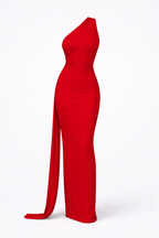 Gwynn Women's One Shoulder Bodycon Maxi Dress | Ruched Open Back Going Out Dress | Evening & Occasion