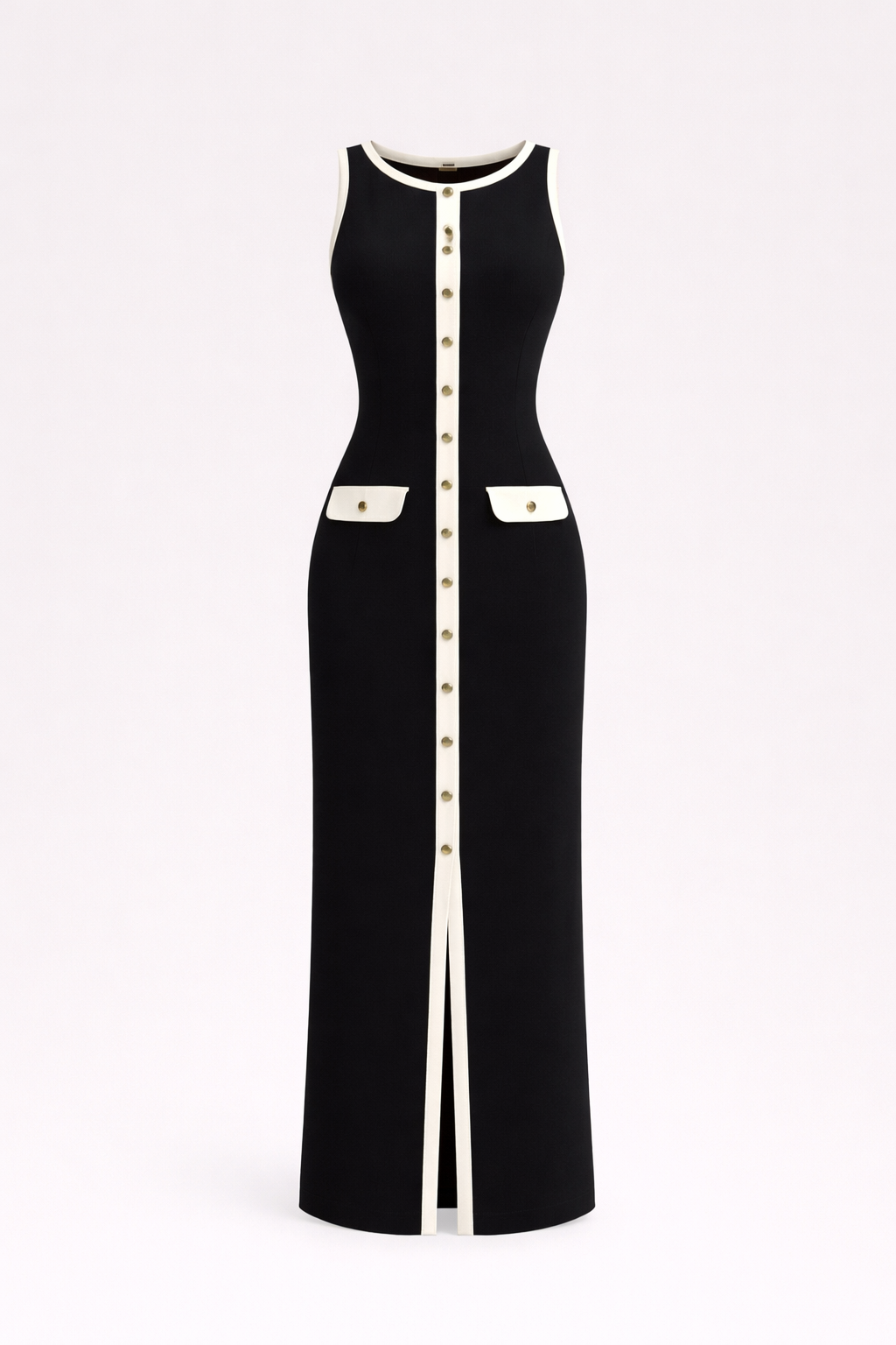 Fiorella Women's Button Front Midi Dress | Sleeveless Smart Casual Knit Dress | Work & Evening