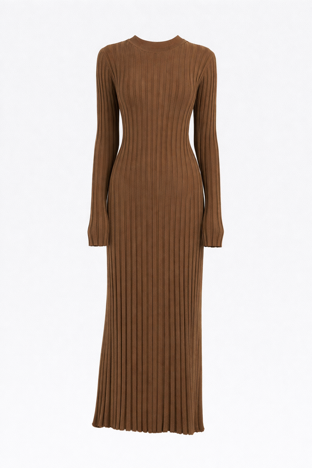 Maeve Women's Ribbed Knit Pleated Maxi Dress | Long Sleeve Smart Casual Dress | Everyday & Evening