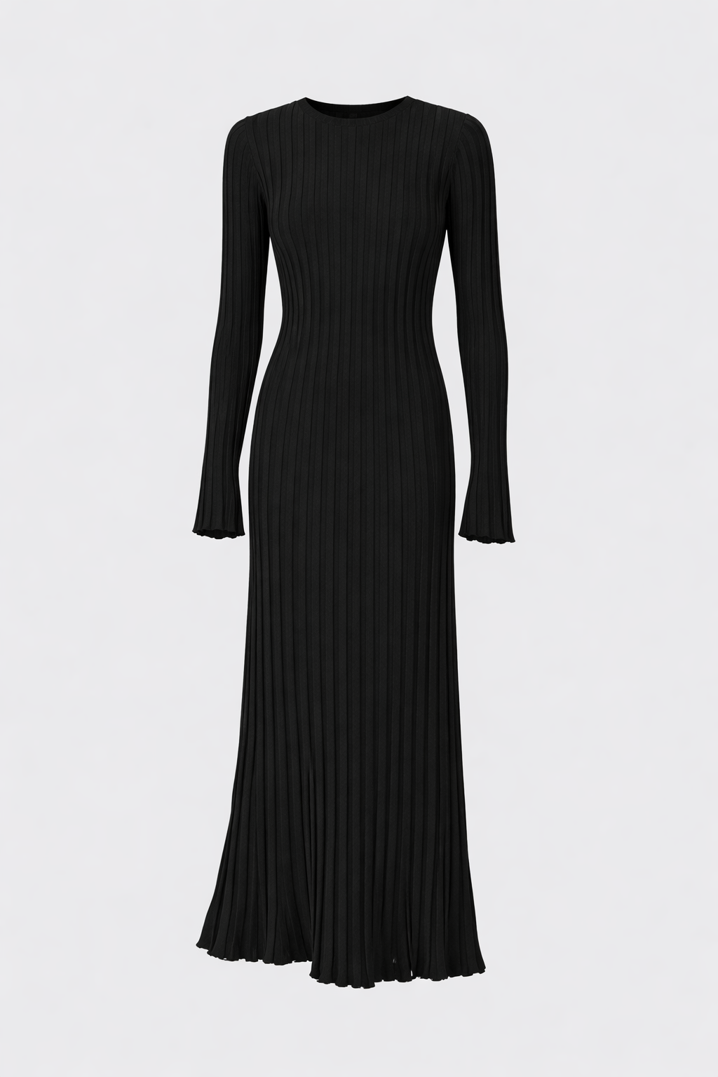 Maeve Women's Ribbed Knit Pleated Maxi Dress | Long Sleeve Smart Casual Dress | Everyday & Evening