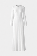 Maeve Women's Ribbed Knit Pleated Maxi Dress | Long Sleeve Smart Casual Dress | Everyday & Evening