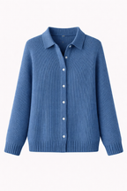 Women's Collared Knit Cardigan | Button-Through Shirt Collar Jumper | Casual & Everyday Wear