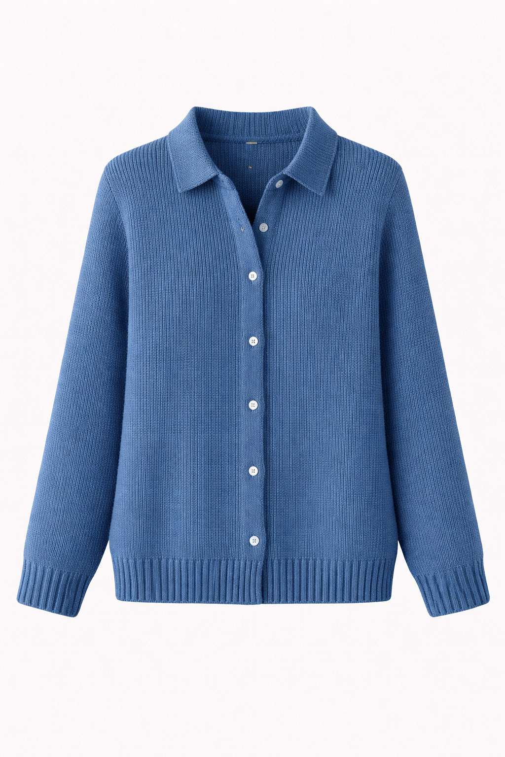 Women's Collared Knit Cardigan | Button-Through Shirt Collar Jumper | Casual & Everyday Wear