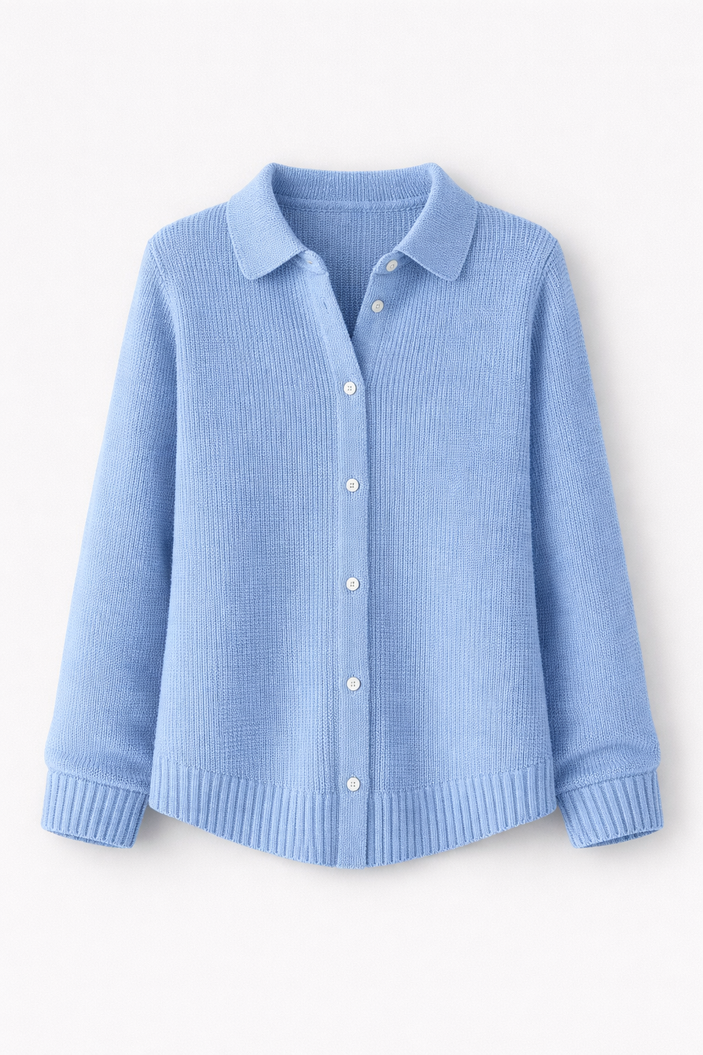 Women's Collared Knit Cardigan | Button-Through Shirt Collar Jumper | Casual & Everyday Wear