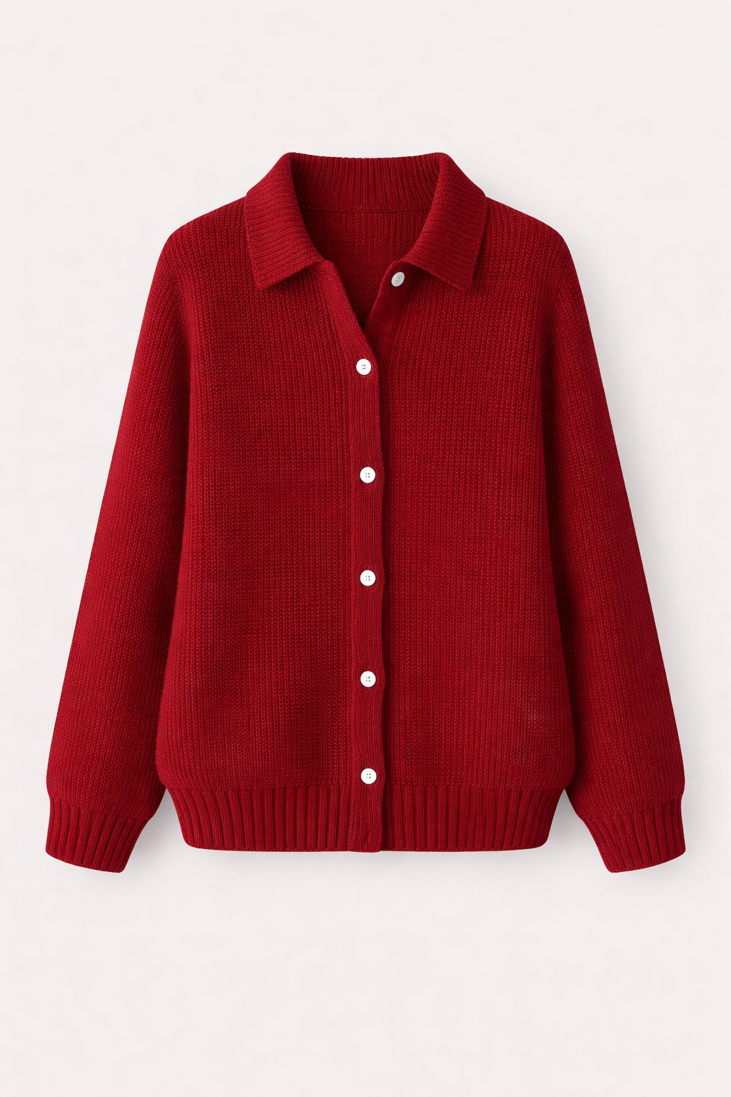 Women's Collared Knit Cardigan | Button-Through Shirt Collar Jumper | Casual & Everyday Wear