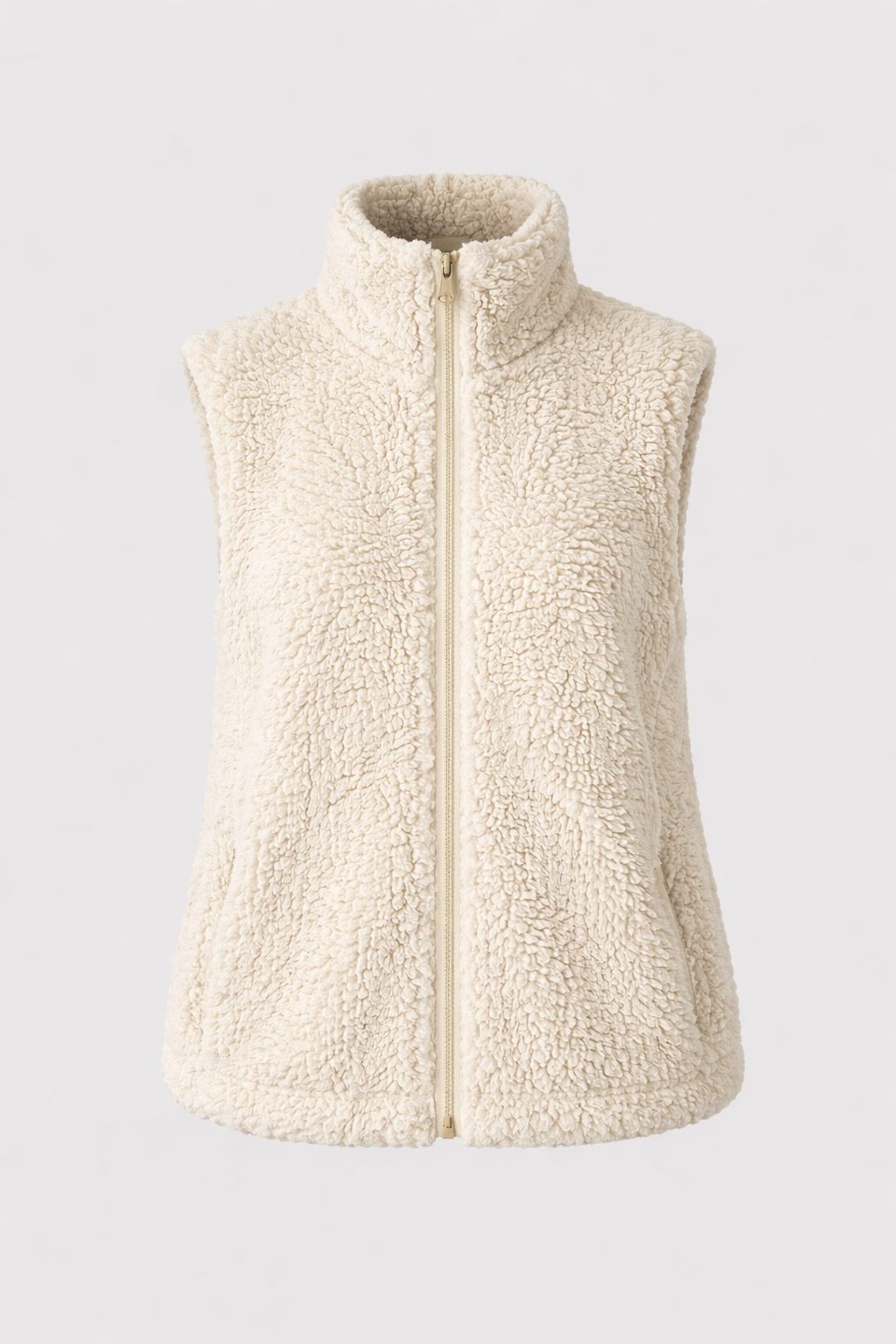 Kavé Women's Teddy Fleece Gilet | Sherpa Zip Sleeveless Vest | Layering Casual & Everyday Wear
