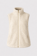 Kavé Women's Teddy Fleece Gilet | Sherpa Zip Sleeveless Vest | Layering Casual & Everyday Wear