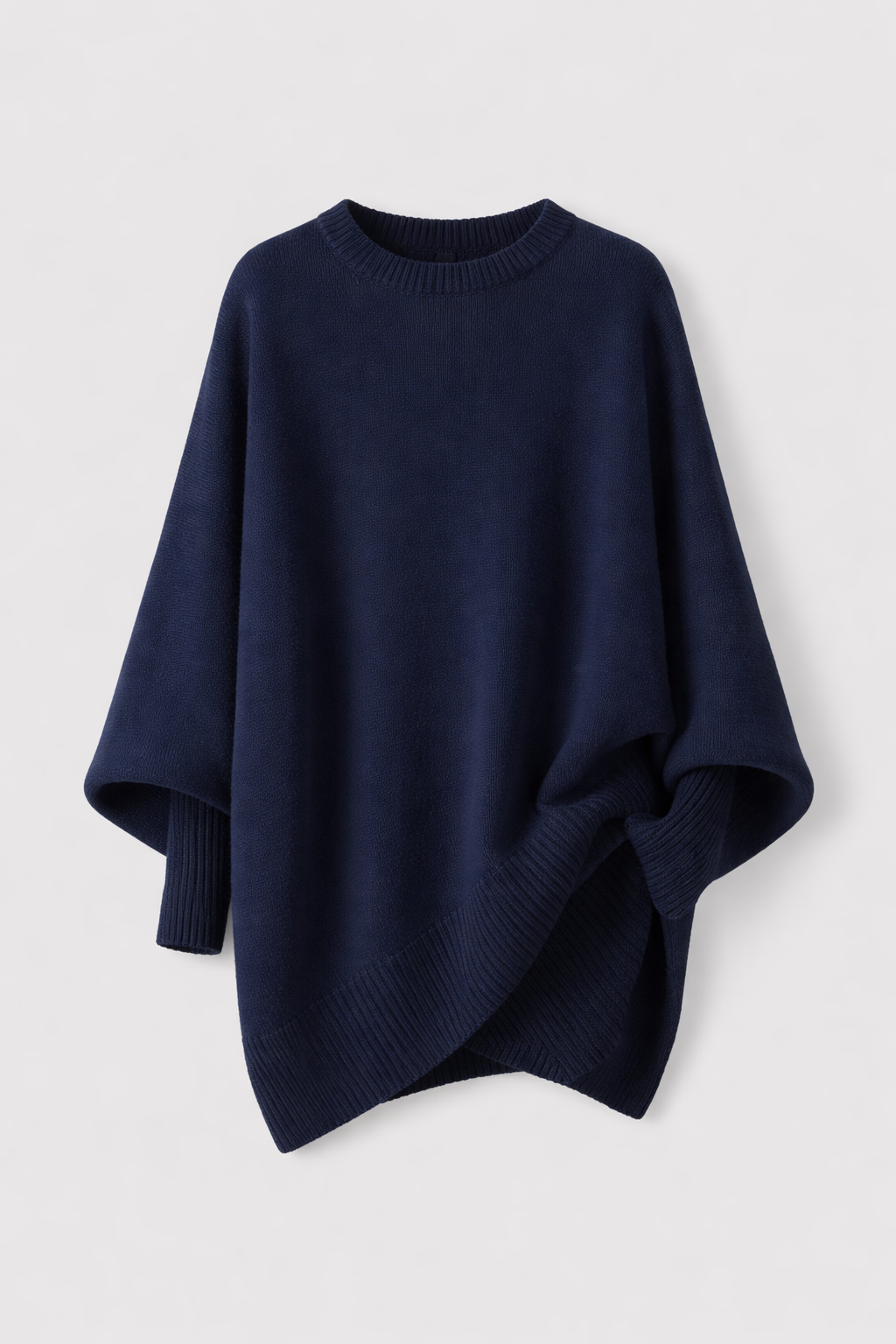 Women's Oversized Batwing Knit Jumper | Asymmetric Hem Cashmere Blend Pullover | Smart Casual Knitwear