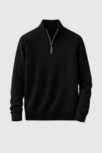 Adrian Men's Cashmere Blend Half-Zip Sweater | Luxury Soft Knit Half Zip Jumper for Men | Smart Casual Everyday Knitwear