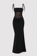 Mirella Women's Lace Panel Bodycon Maxi Dress | Corset Going Out Occasion Dress | Evening & Casual