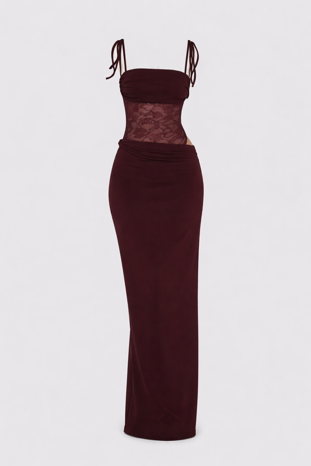 Mirella Women's Lace Panel Bodycon Maxi Dress | Corset Going Out Occasion Dress | Evening & Casual