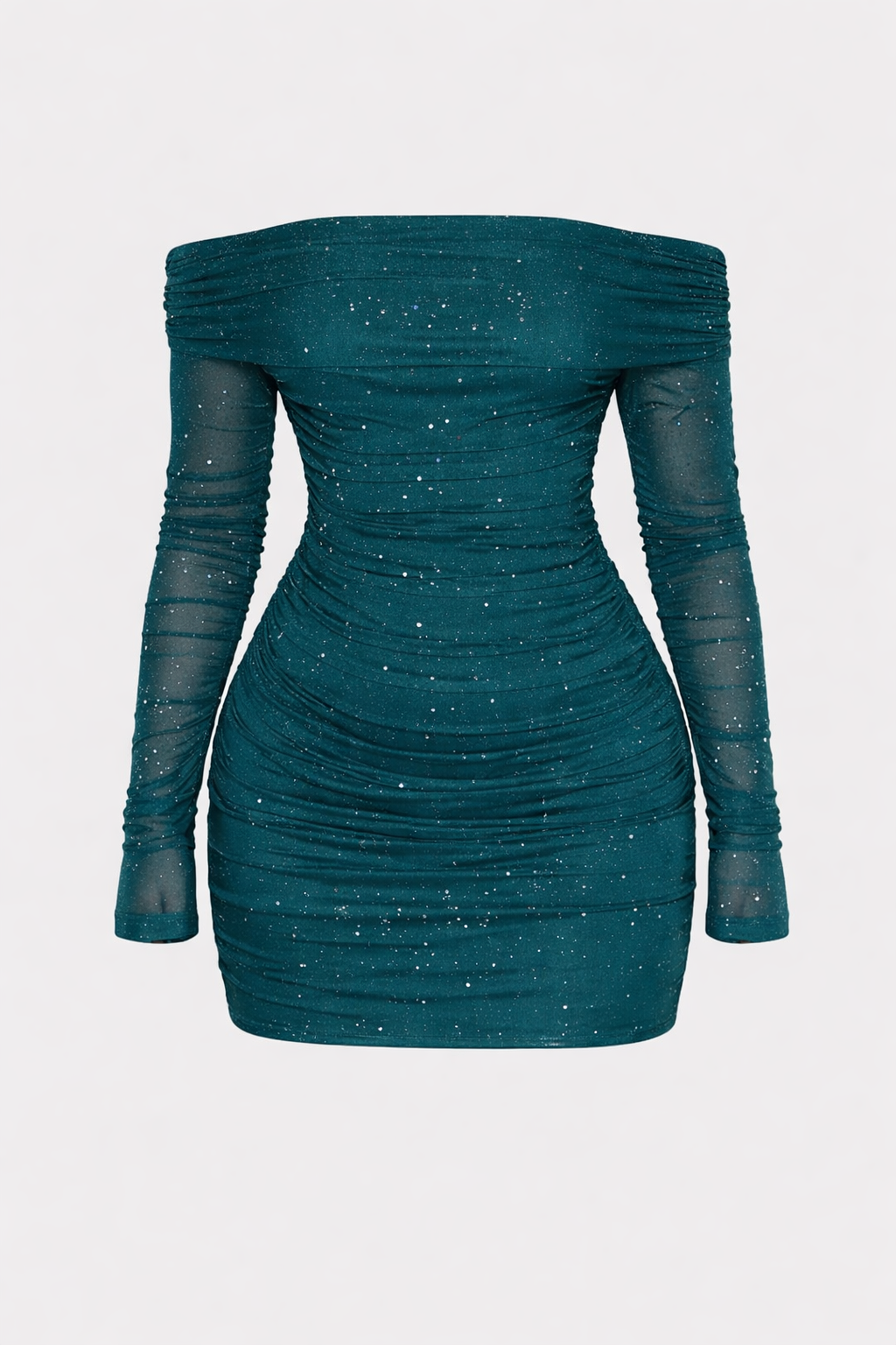 Grace Women's Glitter Mesh Off Shoulder Mini Dress | Long Sleeve Going Out Party Dress | Evening & Occasion
