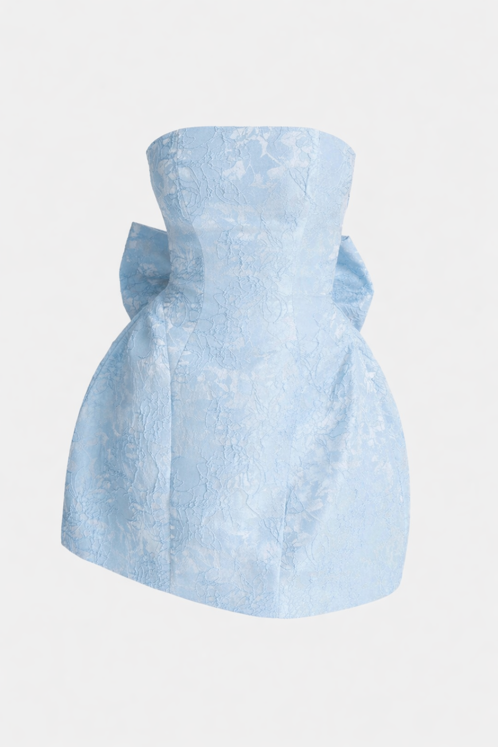 Celavie Women's Jacquard Mini Dress | Strapless Bow Wedding Guest Dress | Party & Occasion Wear
