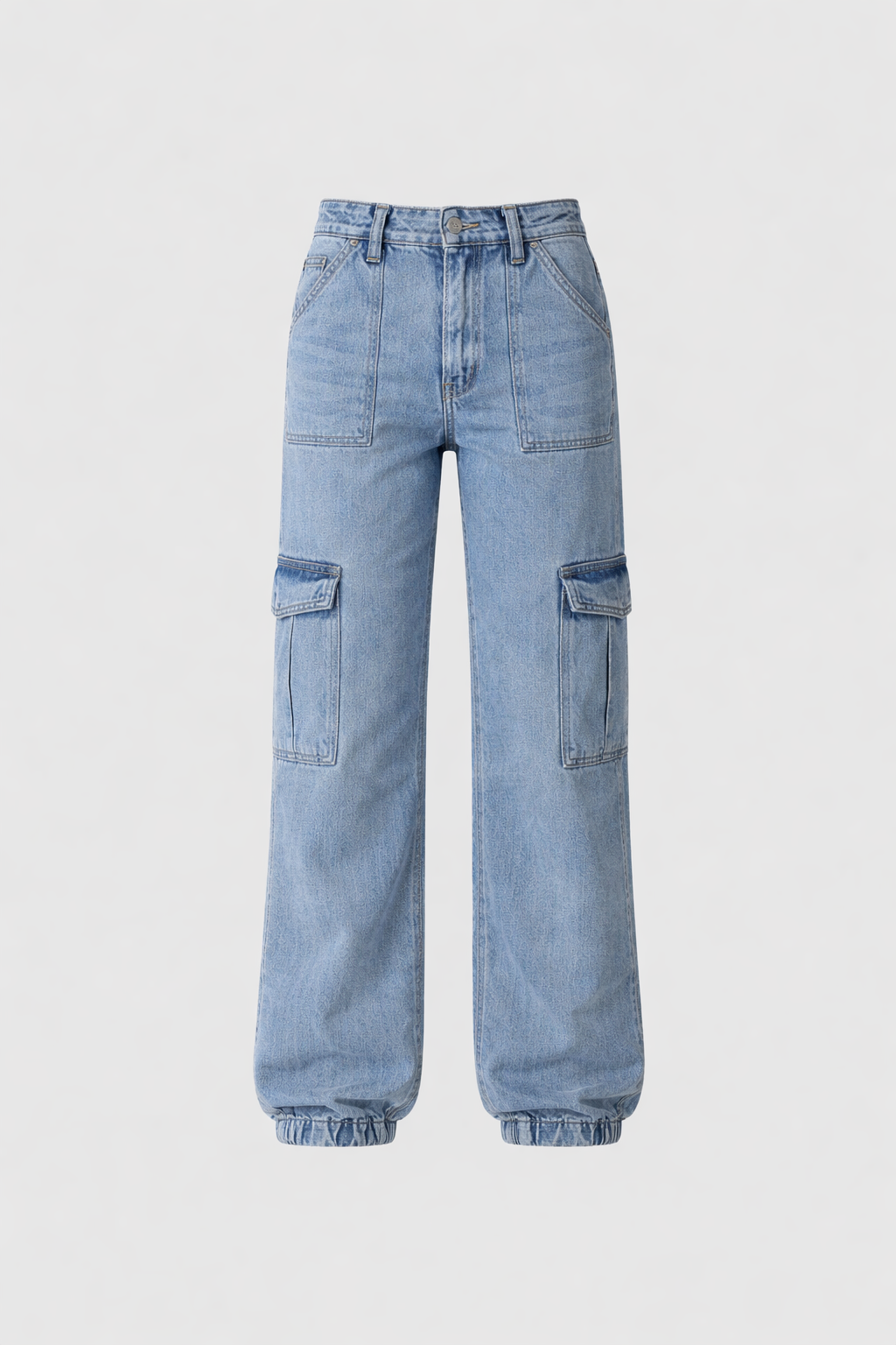 Chia Women's Cargo Jeans | Wide Leg Utility Denim | Casual Streetwear Everyday Jean