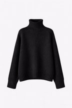 Aniston Women's Oversized Ribbed Turtleneck Jumper | Chunky Knit Roll Neck | Everyday Knitwear