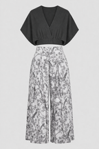 Layan Women's Printed Wide Leg Trouser Co-Ord Set | Botanical Two Piece | Holiday & Occasion Wear