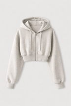 Deanne Women's Cropped Zip Up Hoodie | Oversized Fleece Crop Hoodie | Casual Streetwear Everyday