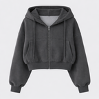 Deanne Women's Cropped Zip Up Hoodie | Oversized Fleece Crop Hoodie | Casual Streetwear Everyday