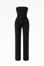 Mckenna Women's Strapless Sequin Jumpsuit | Glitter Bandeau Party Playsuit | Going Out & Evening Wear