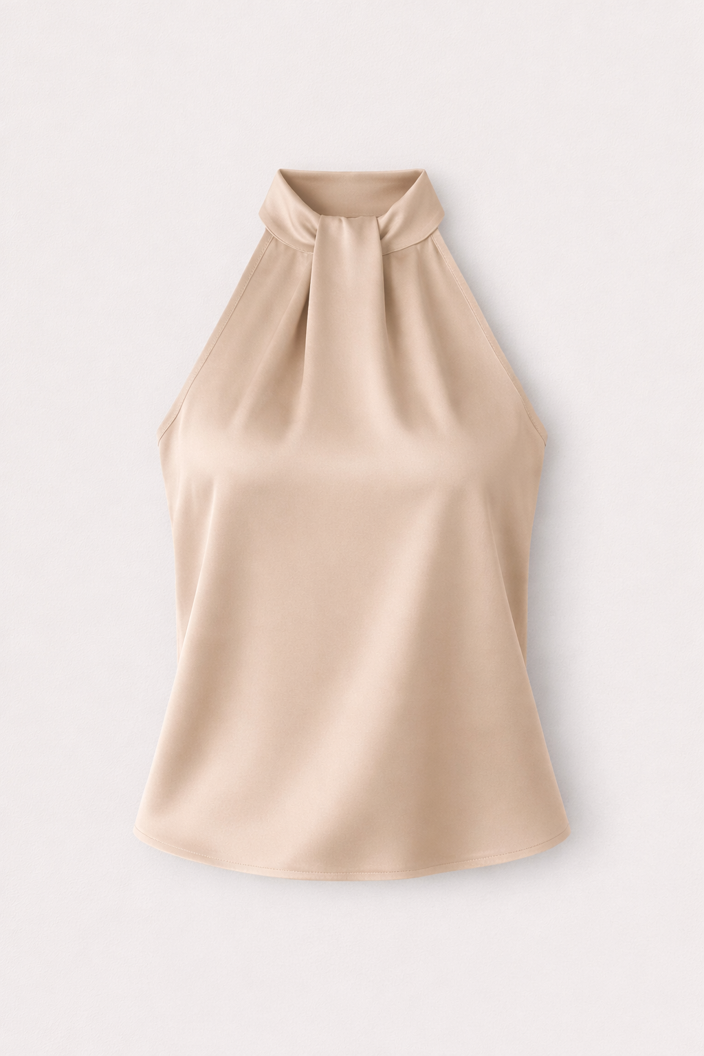 Elara Women's Satin Halter Neck Top | Draped Cowl Halterneck Blouse | Going Out & Evening Top