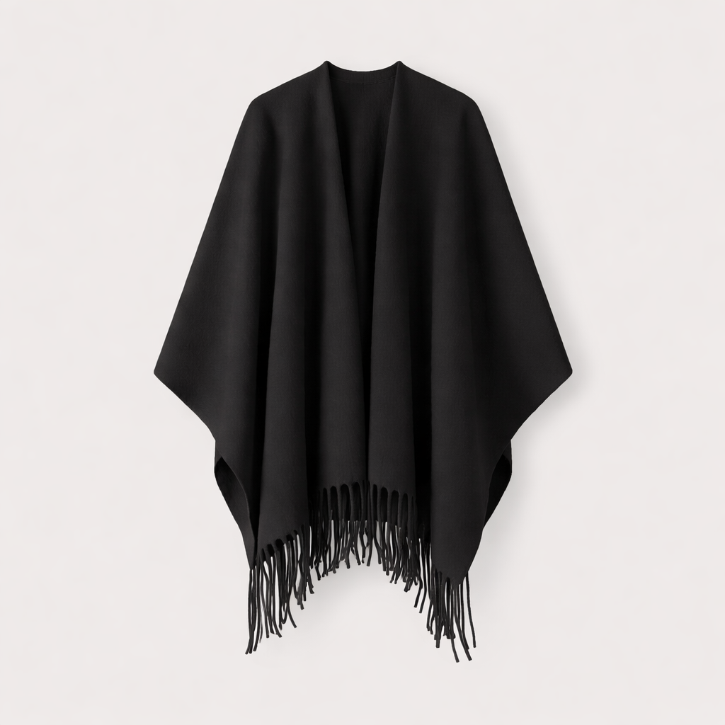 Women's Cashmere Blend Wrap Poncho | Fringe Shawl Oversized Scarf | Winter Layering & Gifting