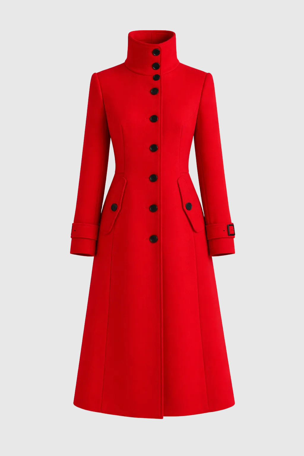 Charie Women's High-Neck Winter Coat | Elegant Funnel Neck Coat for Women | Warm Tailored Smart Casual Outerwear