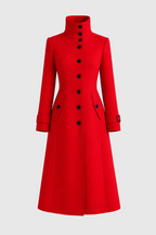 Charie Women's High-Neck Winter Coat | Elegant Funnel Neck Coat for Women | Warm Tailored Smart Casual Outerwear