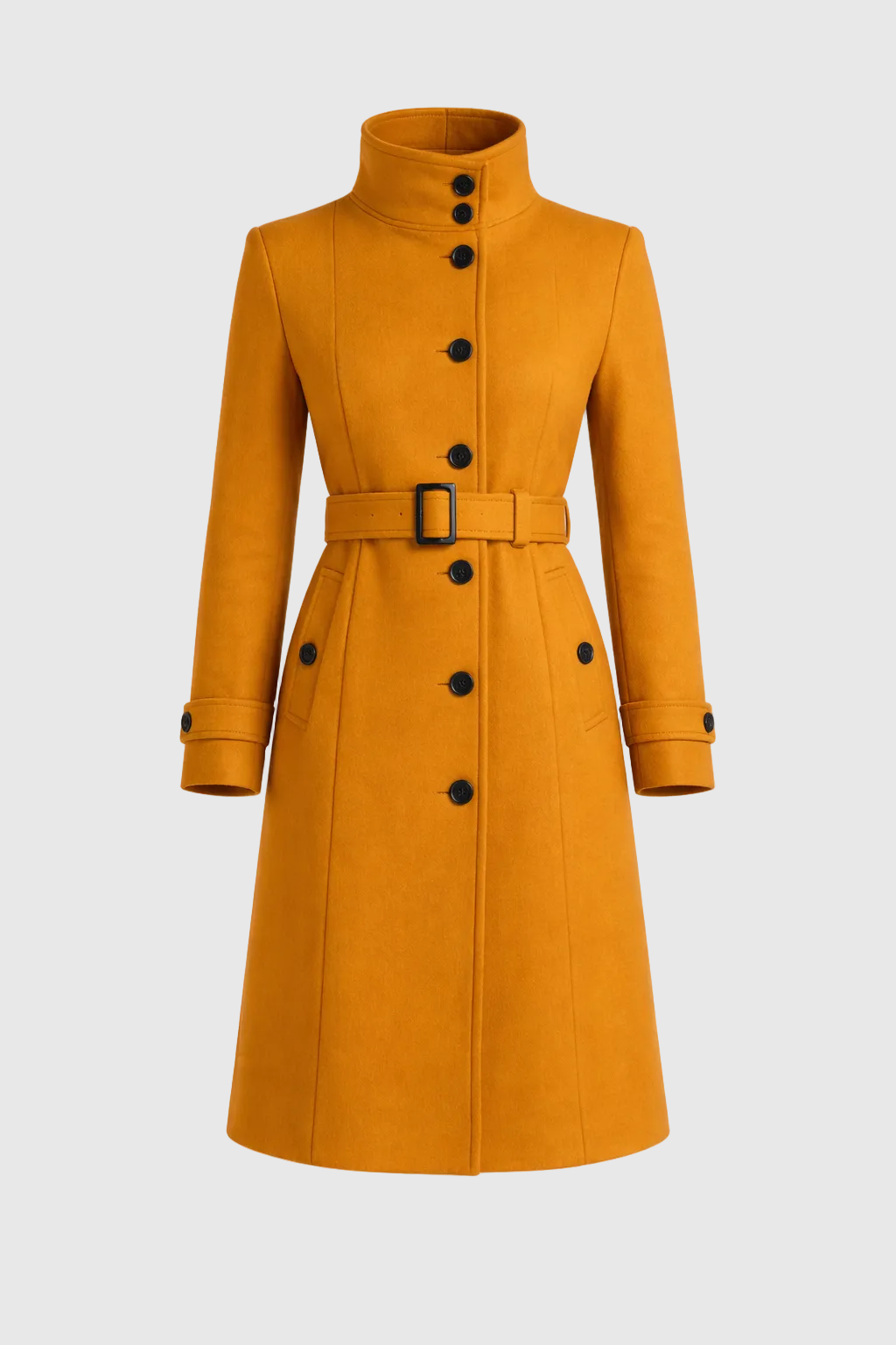 Charie Women's High-Neck Winter Coat | Elegant Funnel Neck Coat for Women | Warm Tailored Smart Casual Outerwear